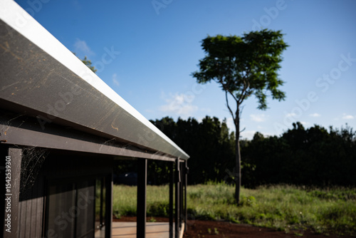 gutter and roof of house in the mountains