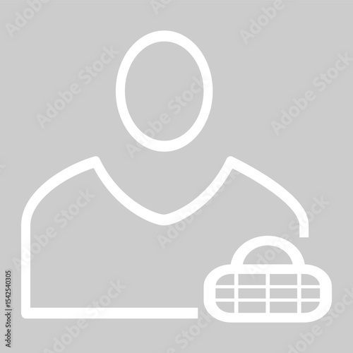 Light outline icon of user with globe symbol.