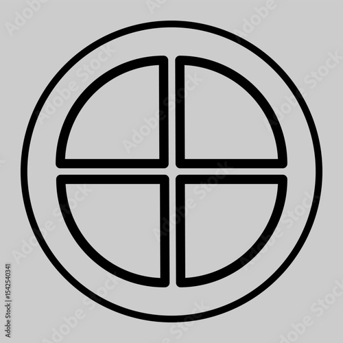 Black circular segmented diagram for business presentation.