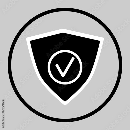 Outlined secure badge shield icon for privacy symbols.