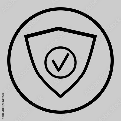 Flat shield with checkmark representing secure access.