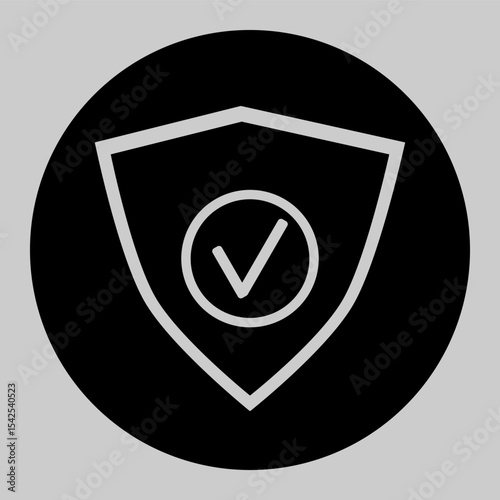 Solid black shield for data protection and security. photo
