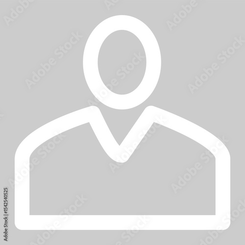 Line icon of person avatar for user representation.