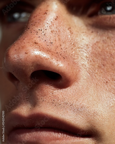 Image of a nose with obvious blackheads compared to the nose after cleaning.