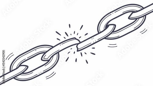 Broken Chain Symbol of Disconnection and Weakness