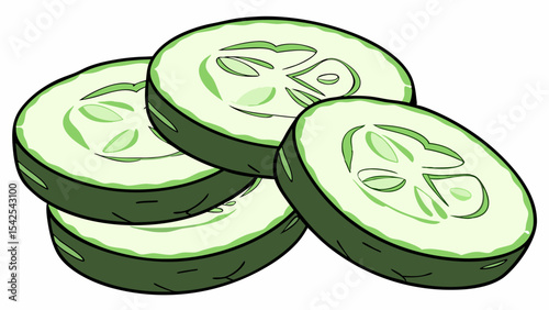 Refreshing Cucumber Slices A Culinary Illustration