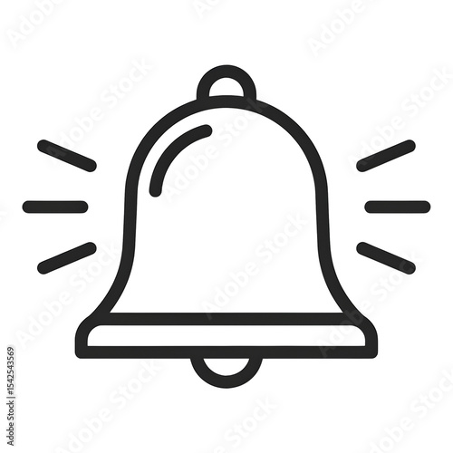 Simple Outline of Ringing Bell on Dark Background