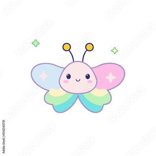 Kawaii Butterfly with Blushing Cheeks