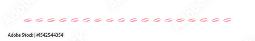 Delicate Pink Horizontal Line Border of Repeating Shapes for Design and Decoration Projects