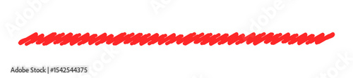 Hand-Drawn Red Scribble Horizontal Line Border for Creative and Artistic Projects