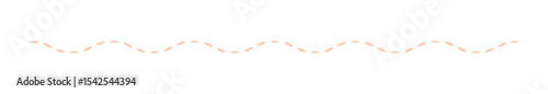 Peach Wavy Dashed Horizontal Line Border