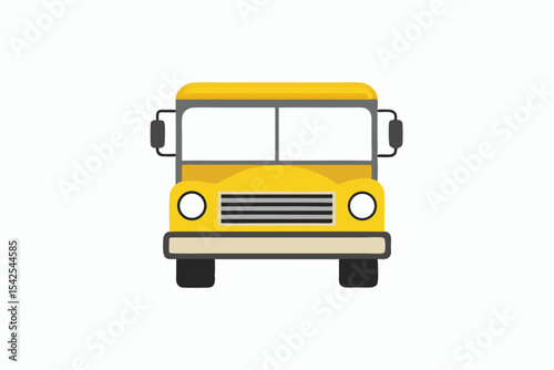 Yellow School Bus Front View Flat Icon yellow bus icon