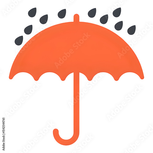 Weather Icon Depicting Protection From Falling Raindrops