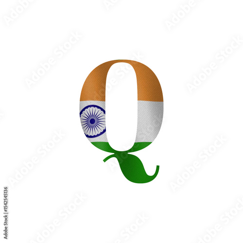 Indian Flag Themed Letter Q  A Vibrant Design Element