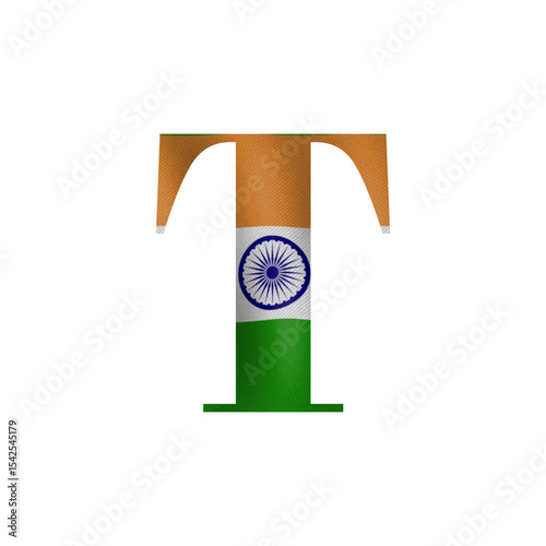 Indian Flag Letter T Design A Patriotism Graphic