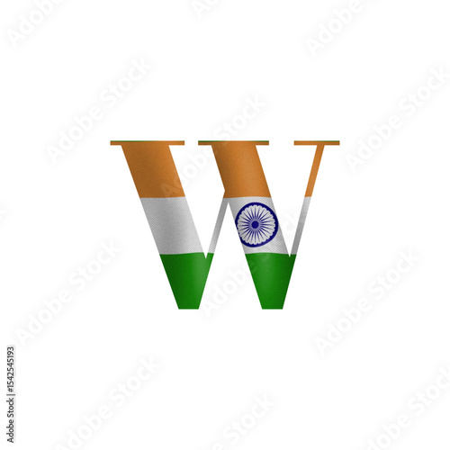 Indian Flag 'W' Letter Design Patriotism and Typography
