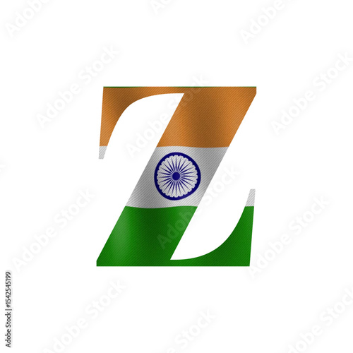 Indian Flag Z A Vibrant Letter Design Representing India