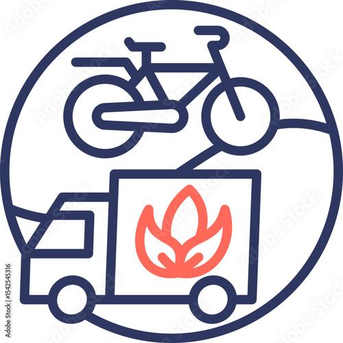 Green Transportation line color icon