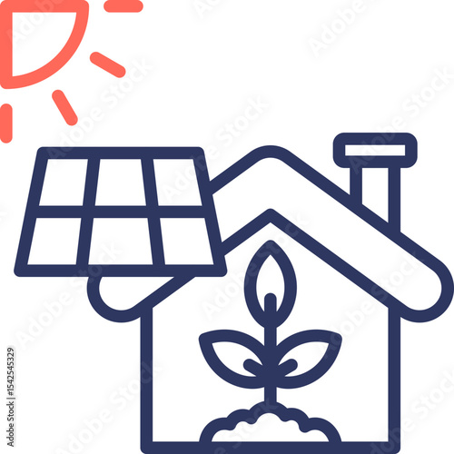 Eco Home line color icon