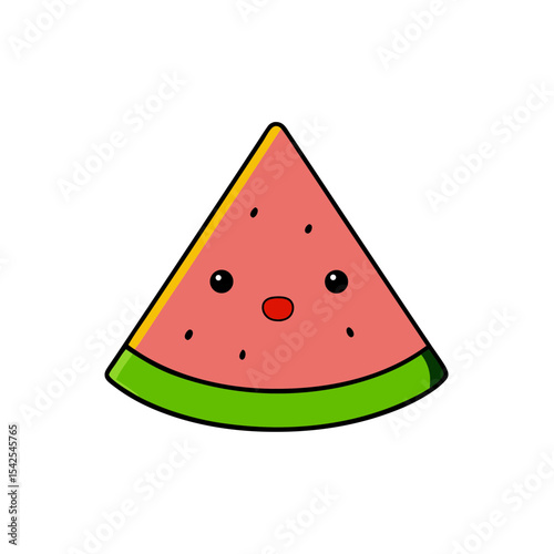 Kawaii Watermelon Slice with Winking Face