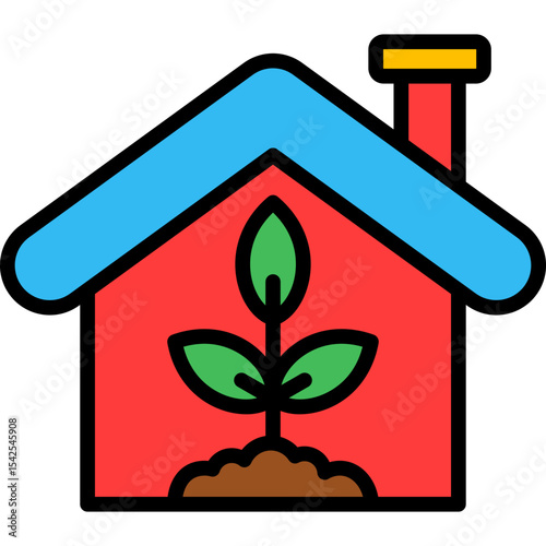 Green Living lineal color icon