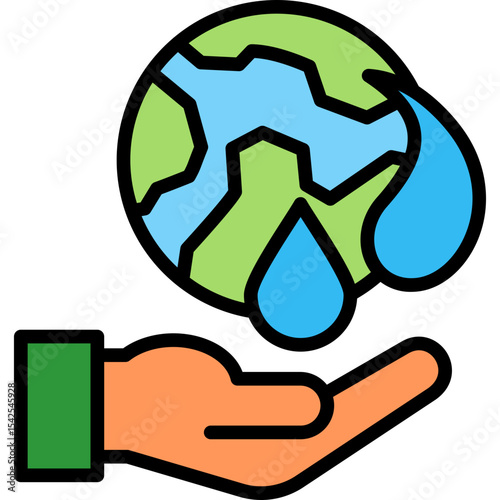 Water Conservation lineal color icon