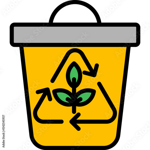 Composting Bin lineal color icon
