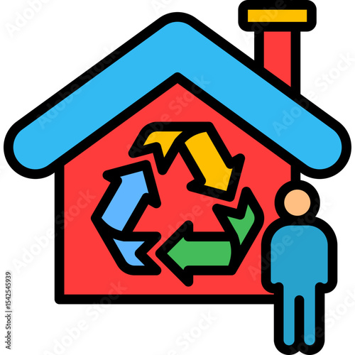 Zero Waste Lifestyle lineal color icon