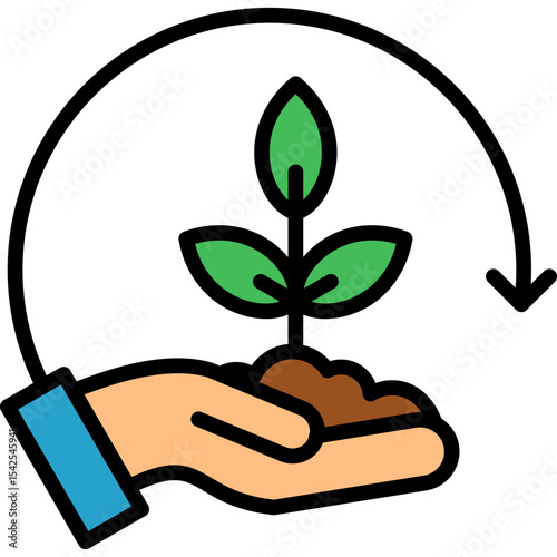 Sustainable Farming lineal color icon
