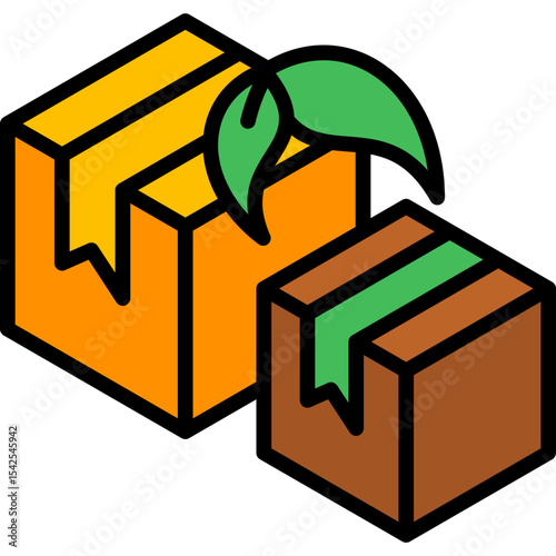 Plastic Free Packaging lineal color icon