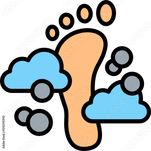 Carbon Footprint lineal color icon