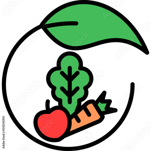 Plant-Based Diet lineal color icon