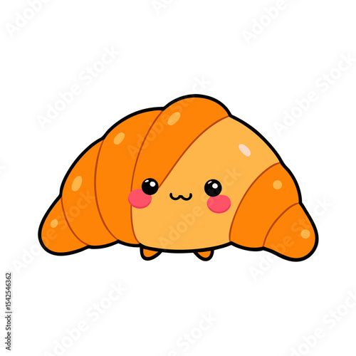 Kawaii Croissant with Blushing Cheeks