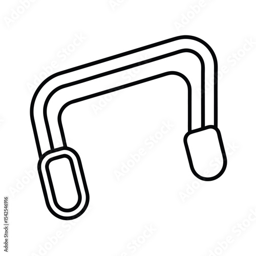 Bicycle rack with u lock loops detailed outline in line art Vector illustration