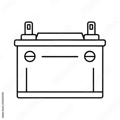 Car battery charger with indicator lights clean line scene Vector illustration
