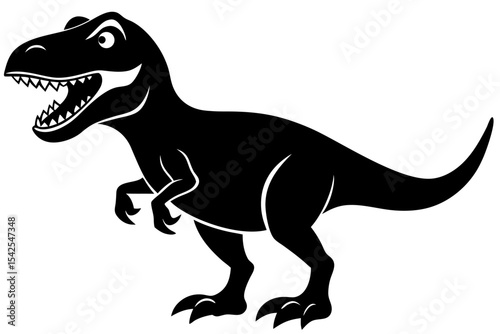 Cartoon Tyrannosaurus Rex Black Silhouette Illustration