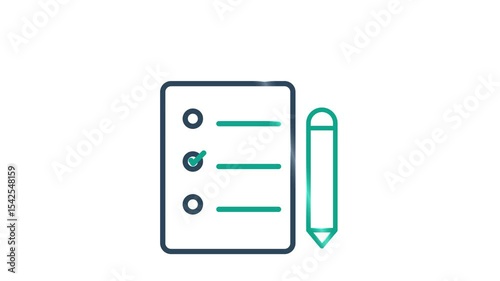 Assessment icon animated. animated icon related to business. suitable for user interface, provide visual feedback and more. alpha channel, transparent background