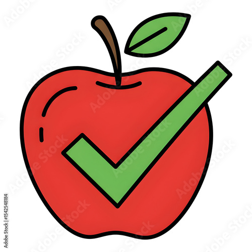 Approved Healthy Choice: Red Apple with Green Check Mark
