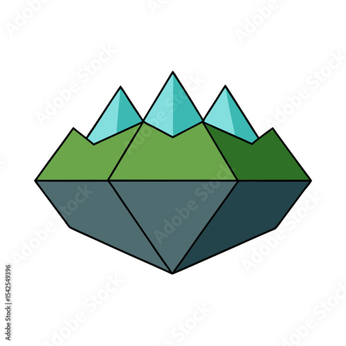 Abstract Polygonal Landscape with Low Poly Texture