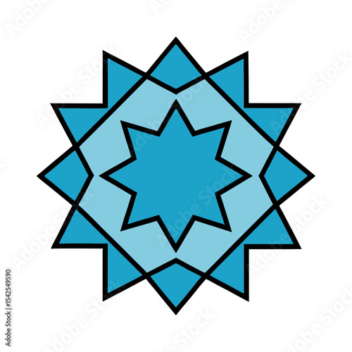 Complex 12 Point Islamic Star Pattern with Interlocking Design