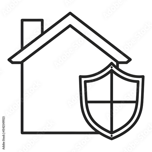 Secure Residential Property Shielding Structure Icon Illustration