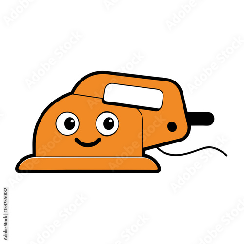 Cute Happy Electric Sander Vector Illustration