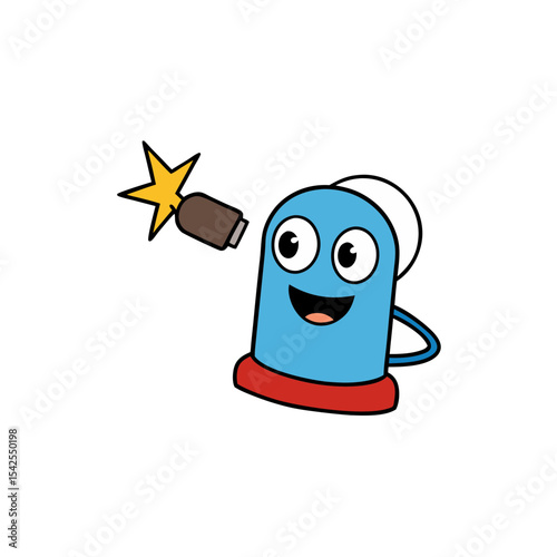 Cute Happy Electric Polisher Vector Illustration