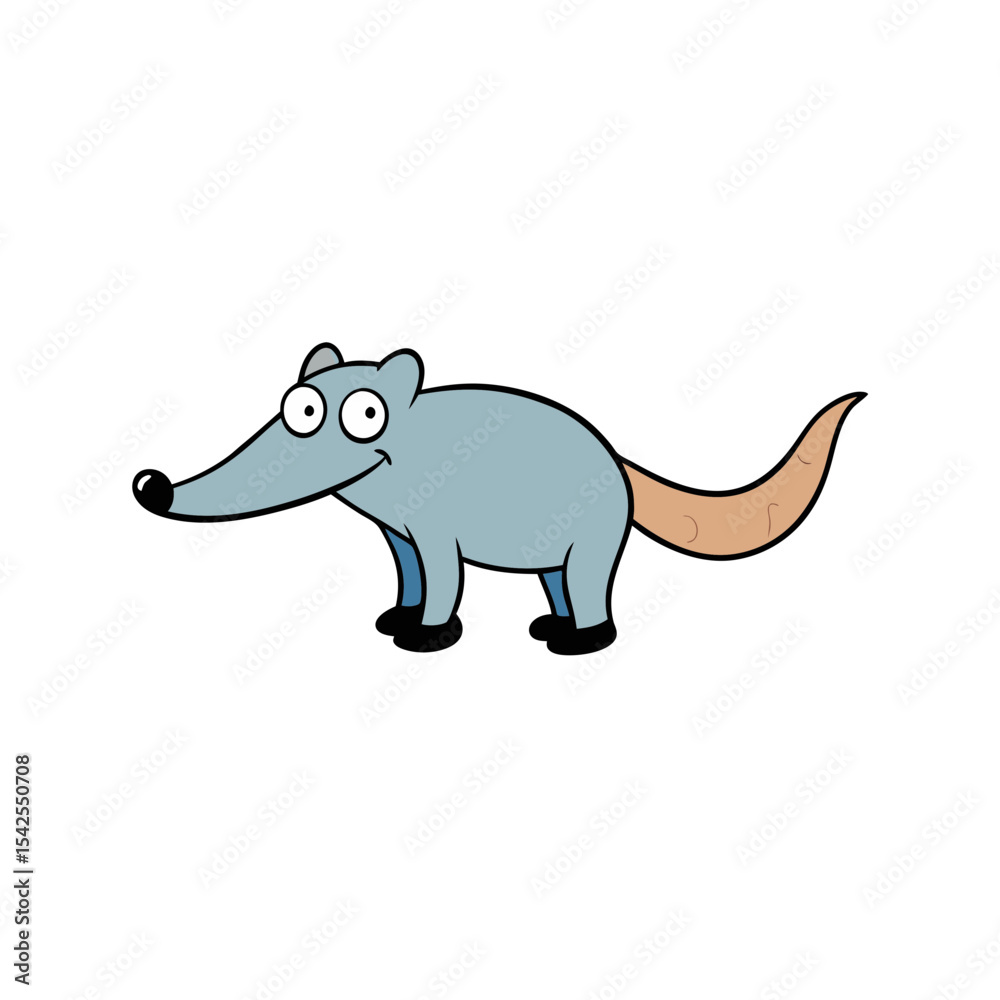 Fototapeta premium Cute Vector Illustration of a Smiling Cartoon Anteater