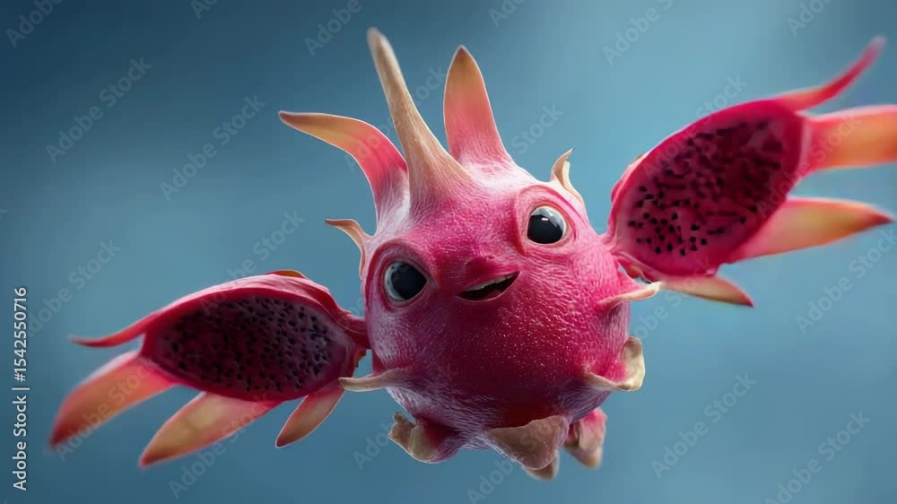 Cute dragon fruit character design