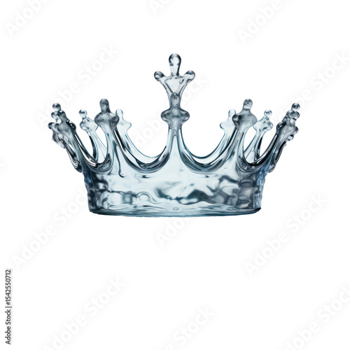  Droplet crown shape from water splash isolated on transparent background