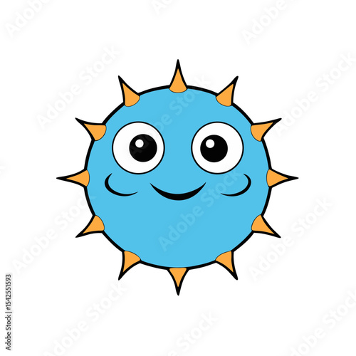 Cute Vector Illustration of a Smiling Cartoon Puffin