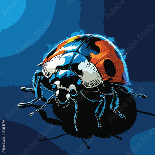 lady bug vector is drawn in detail and realistic