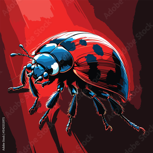 lady bug vector is drawn in detail and realistic