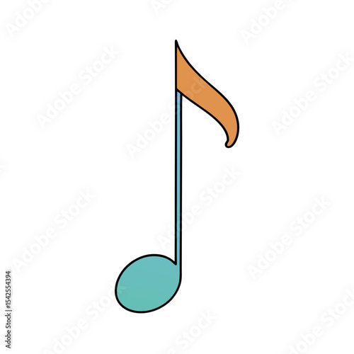 Minimalist Vector Illustration of a Single Musical Note